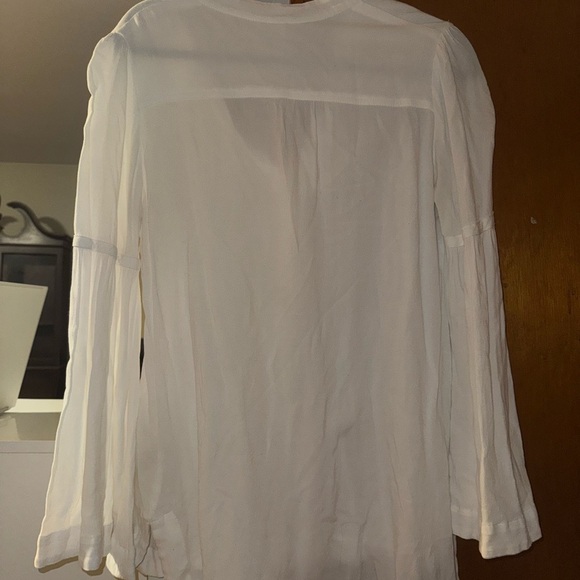 Free People Easy Girl Bell Sleeved Tunic Top in White Size SMALL - Picture 4 of 5